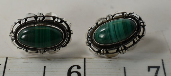 Large Southwest Royston Malachite Stud Post Earri… - image 5