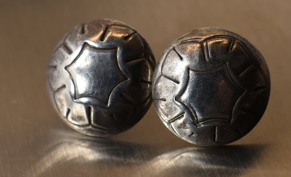 Sterling Dome Star Concho Post Earrings Southwest… - image 1