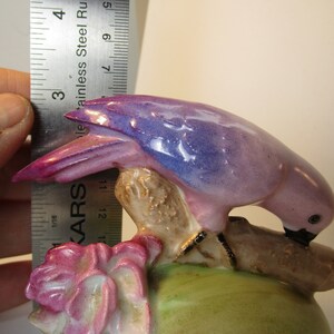 LARGE Porcelain Hinged Box Limoges, Purple Parrot, Hand Painted EUC!!!