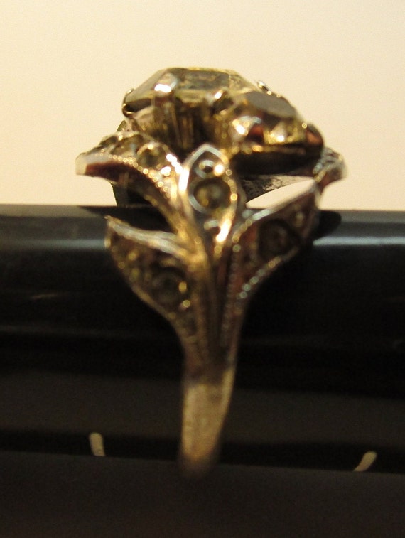 Vintage Early Rhinestone "Diamond" Cocktail Ring,… - image 7