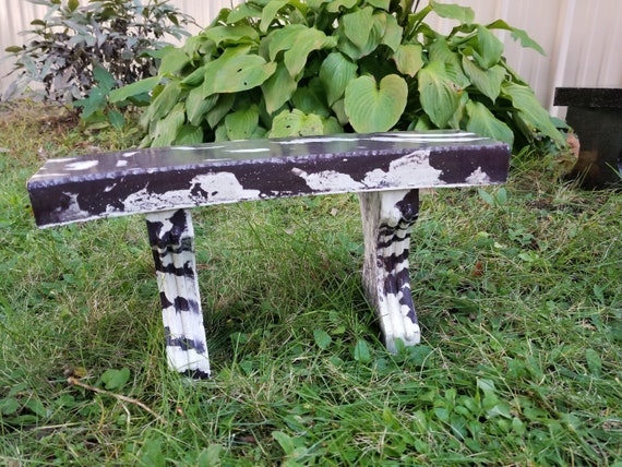 Purple White Portland Cement Miniature Garden Bench Etsy