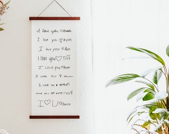Cartello in tela con scritta a mano, regalo personalizzato "Ti amo" per la nonna