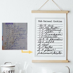 Handwritten Recipe, Handwriting Sign, Handwriting Gift, Handwritten Recipe Gift, Memorial Gifts, Sympathy Gift, In Memory of, Keepsake
