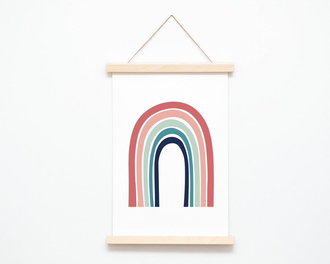Rainbow Print, Boho Rainbow Wall Art, Rainbow Canvas, Nursery Rainbow