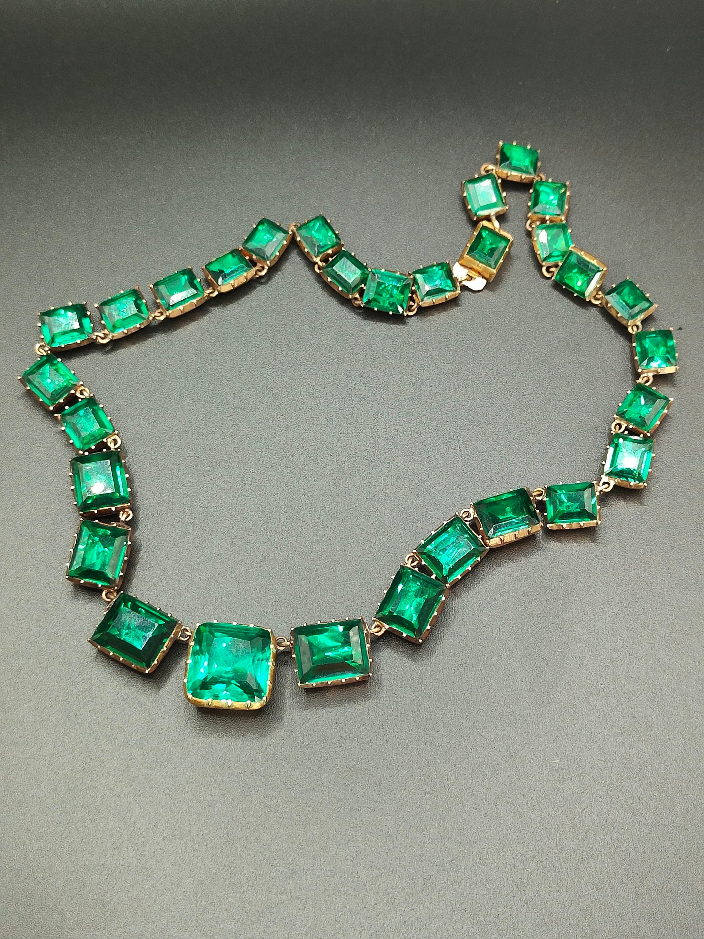 18th Century Georgian English Heavy Emerald Paste, Gilt Metal