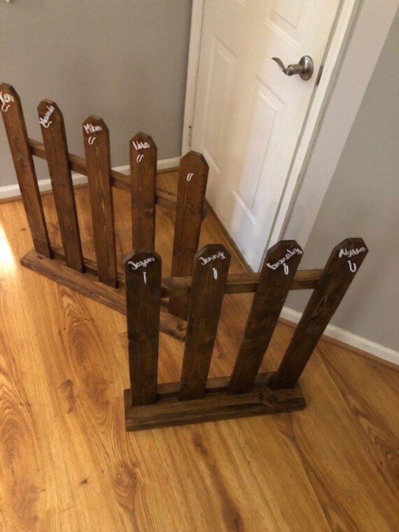 Rustic Free Standing Christmas Stocking Stand Personalized With Each Family Members Name 3 Pickets Available