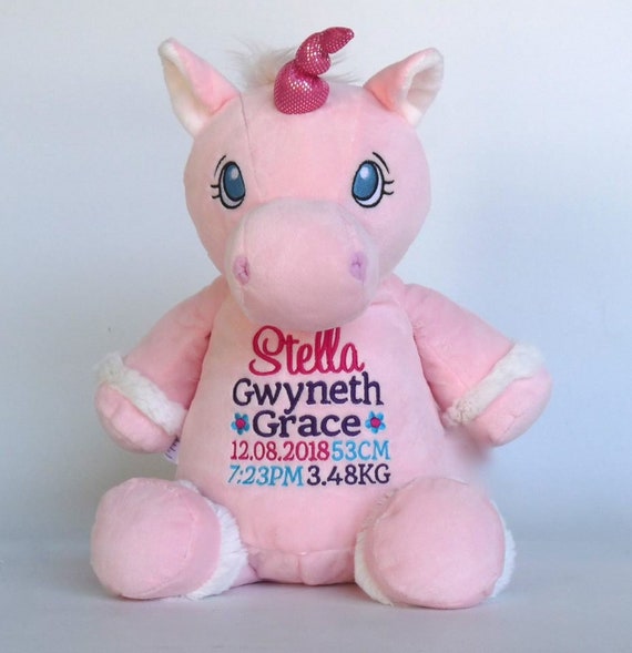 personalised unicorn teddy