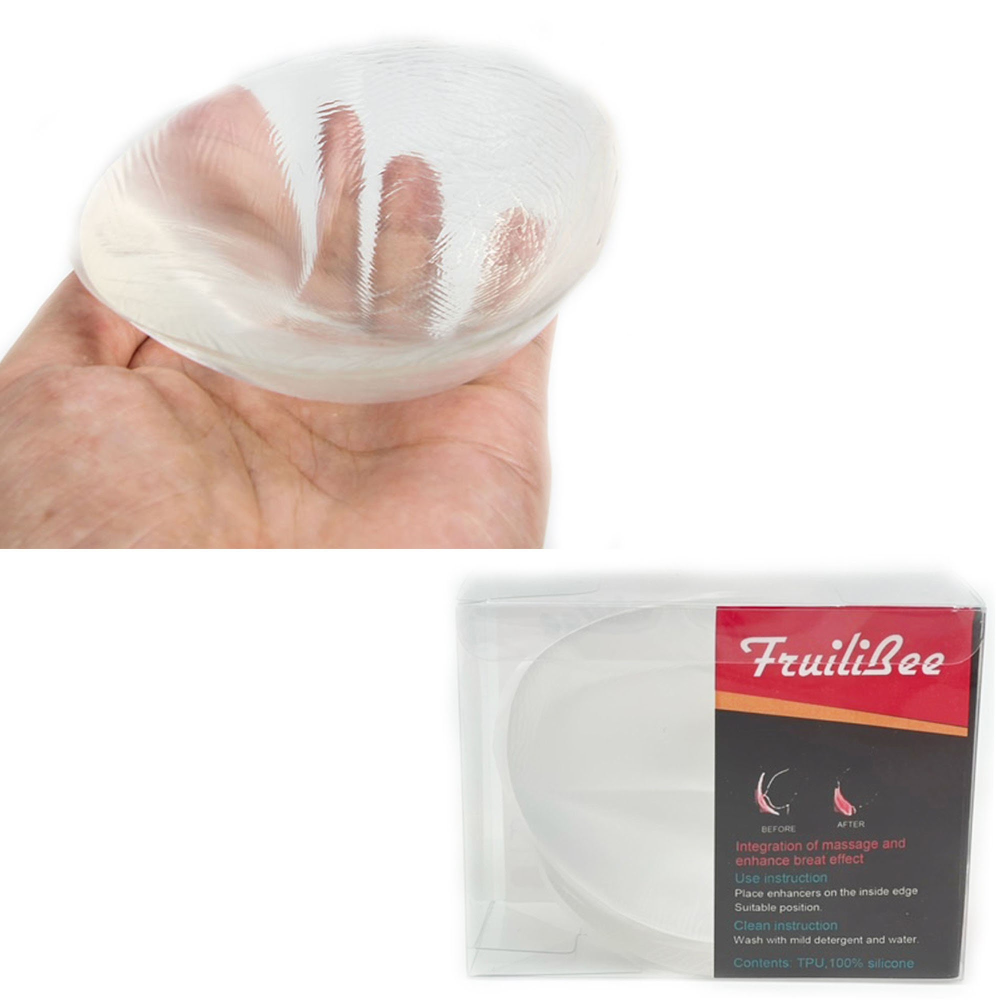 Clear Silicone Bra Inserts - Waterproof Breast Enhancer Push Up