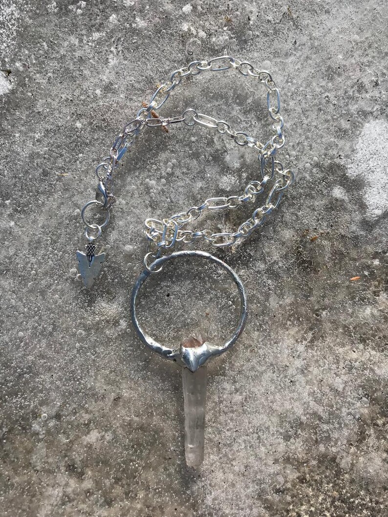 Soldered Quartz Crystal Point Pendant Etsy