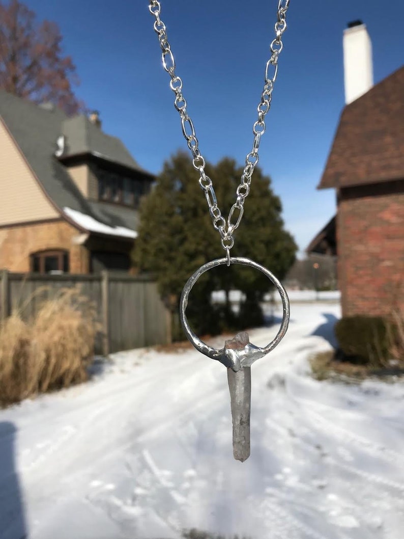 Soldered Quartz Crystal Point Pendant Etsy