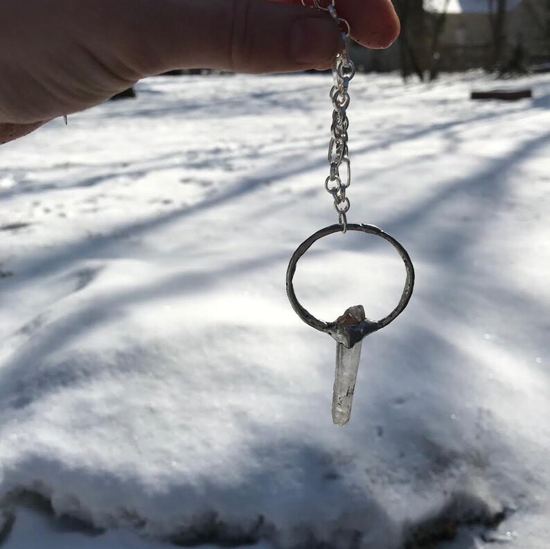 Soldered Quartz Crystal Point Pendant Etsy