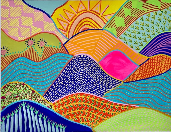 Folk Art Landscapes – Painted Paper Art