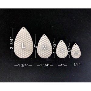 Black Saffiano leather teardrop earrings image 6