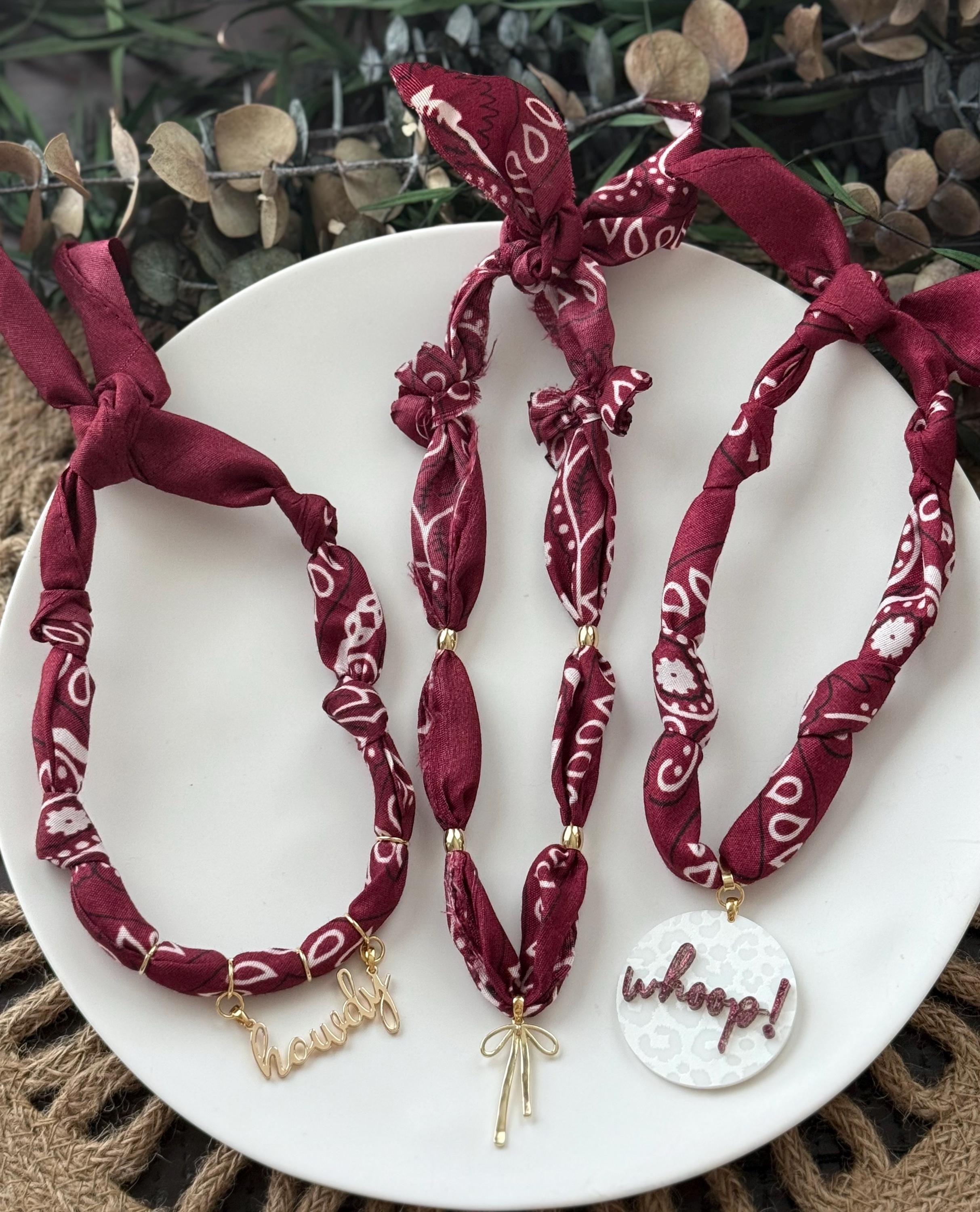 Red Beaded Scarf - Etsy display picture 2