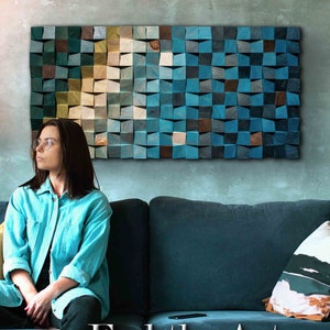Abstract Painting in 3D Unique Wooden Wall Art