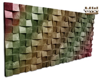 Handcrafted Wood Wall Art with Abstract Designs | Large Wall Art Rustic Decor