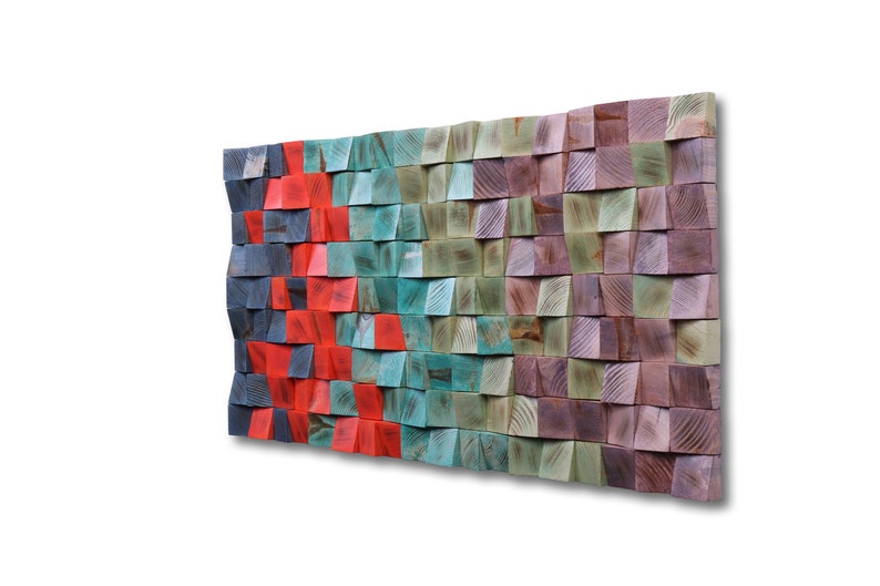 office decor wood art modern art 3d wall art image 4