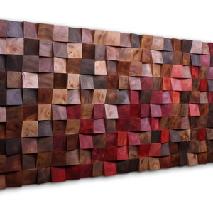 Unique Nature Wall Art Large | Handcrafted 3D Mosaic Wood Wall Art