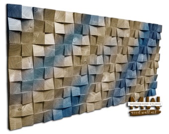 Rustic and Minimalist 3D Wood Wall Art with Abstract Design for Unique Home Decor