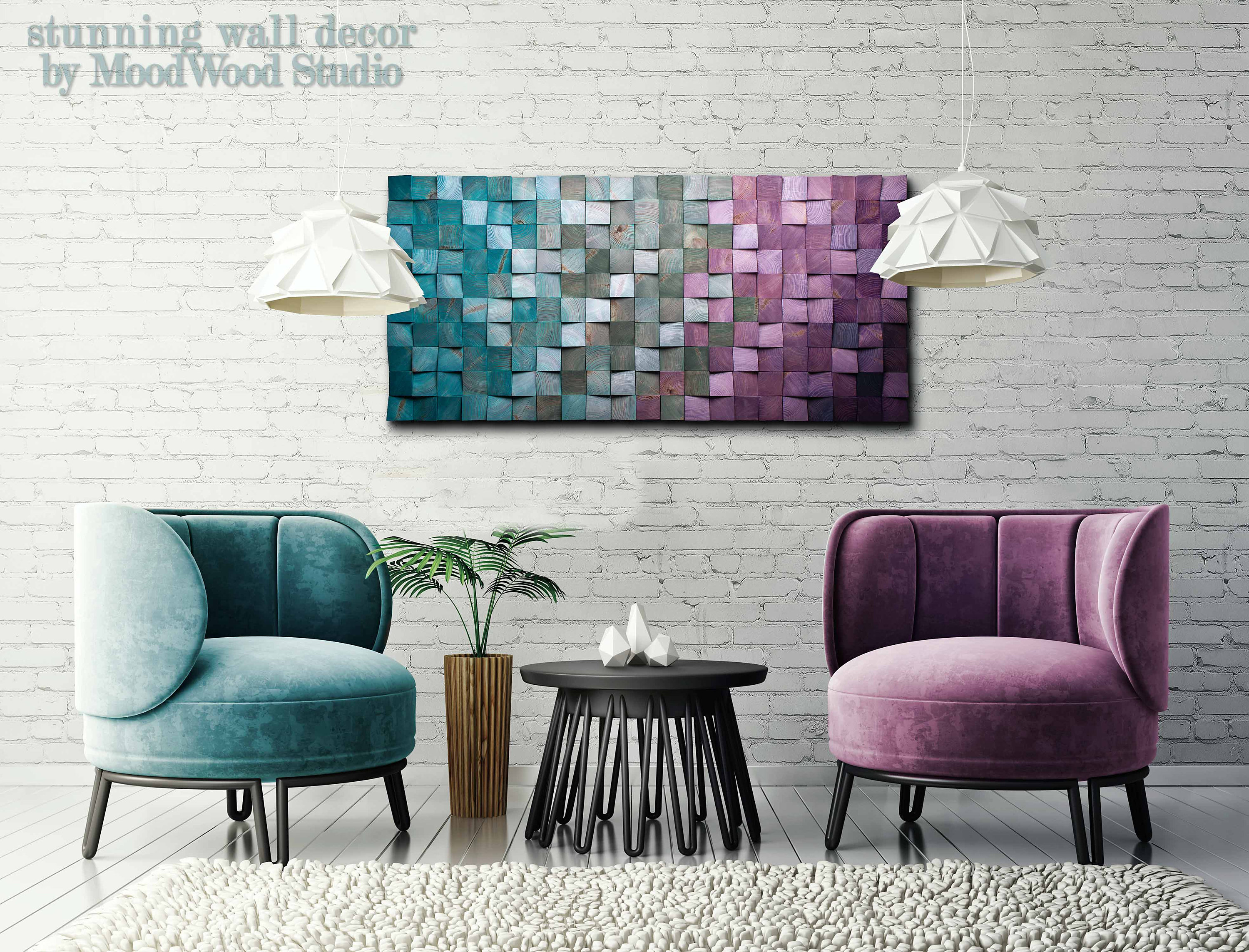Turquoise Abstract Art Original | Boho Mauve and Purple