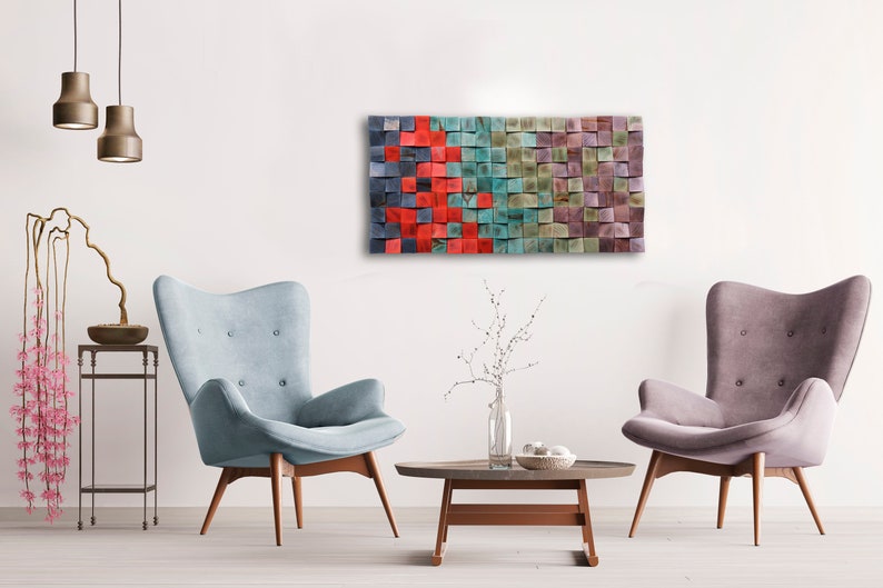 office decor wood art modern art 3d wall art image 2