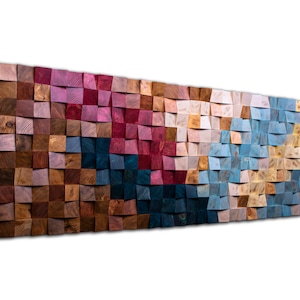 wood wall art | Large wall art | Living room decor