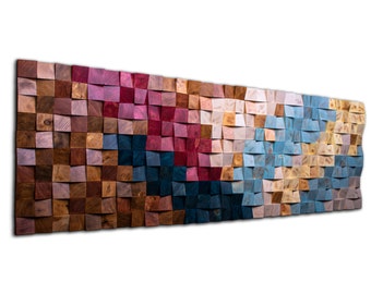 wood wall art | Large wall art | Living room decor