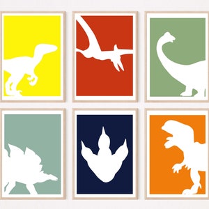 Stampa della cameretta dei dinosauri, cornici non incluse.