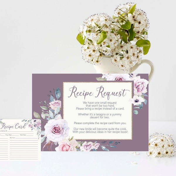 Recipe Card and Request for Bridal Shower - Etsy