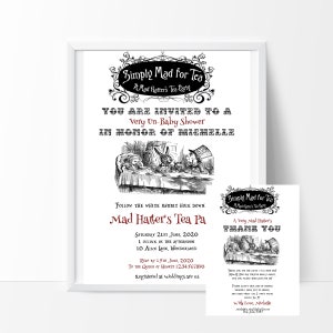 Alice in Wonderland Baby Shower Invitation, Bridal Shower, Birthday, Edit and Print your own.