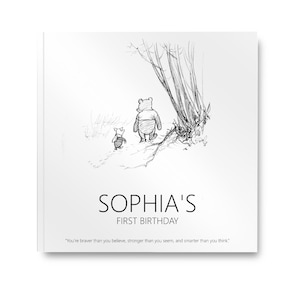 Winnie The Pooh Guest Book,Keepsake, Birthday, Bridal Shower, Engagment, Wedding, Baby Shower, Print Your Own Book.