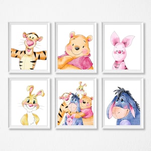 Stampa della cameretta Winnie The Pooh, cornici non incluse.
