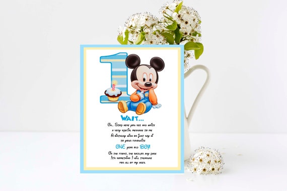 Mickey Mouse Guest Book Sign 1st Birthday Boy 8x10 Print - Etsy