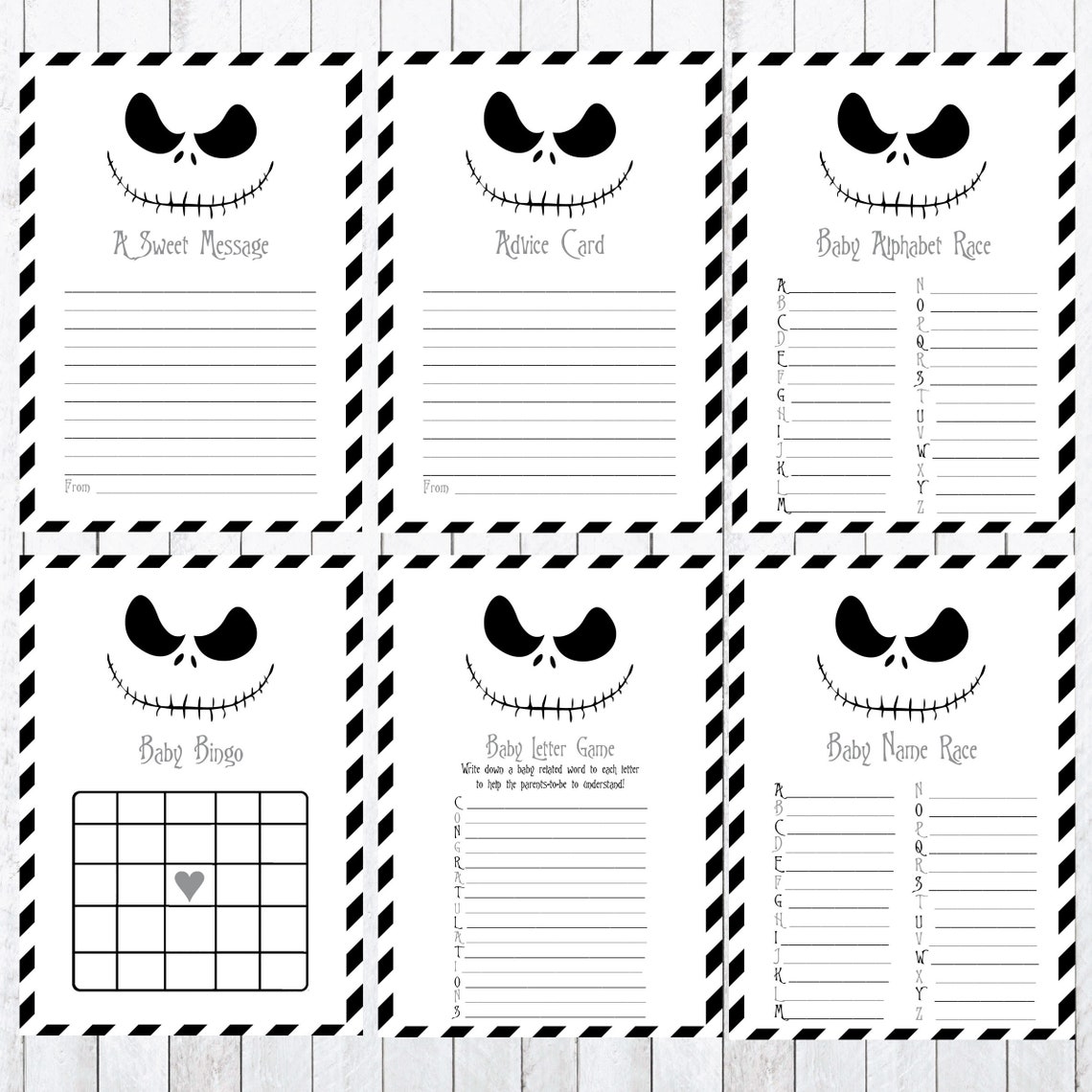 Nightmare Before Christmas Baby Shower Games. Instant Download - Etsy