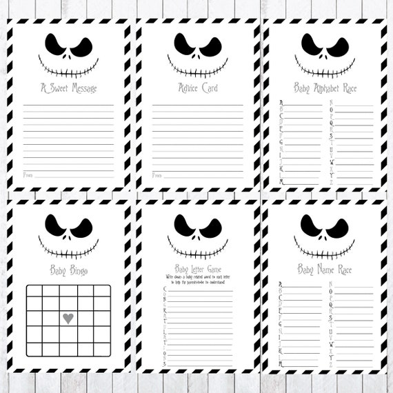 Nightmare Before Christmas Baby Shower Games. Instant Download 