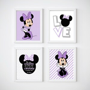 Stampa della cameretta di Minnie Mouse, Dream Big Little One, cornici non incluse.
