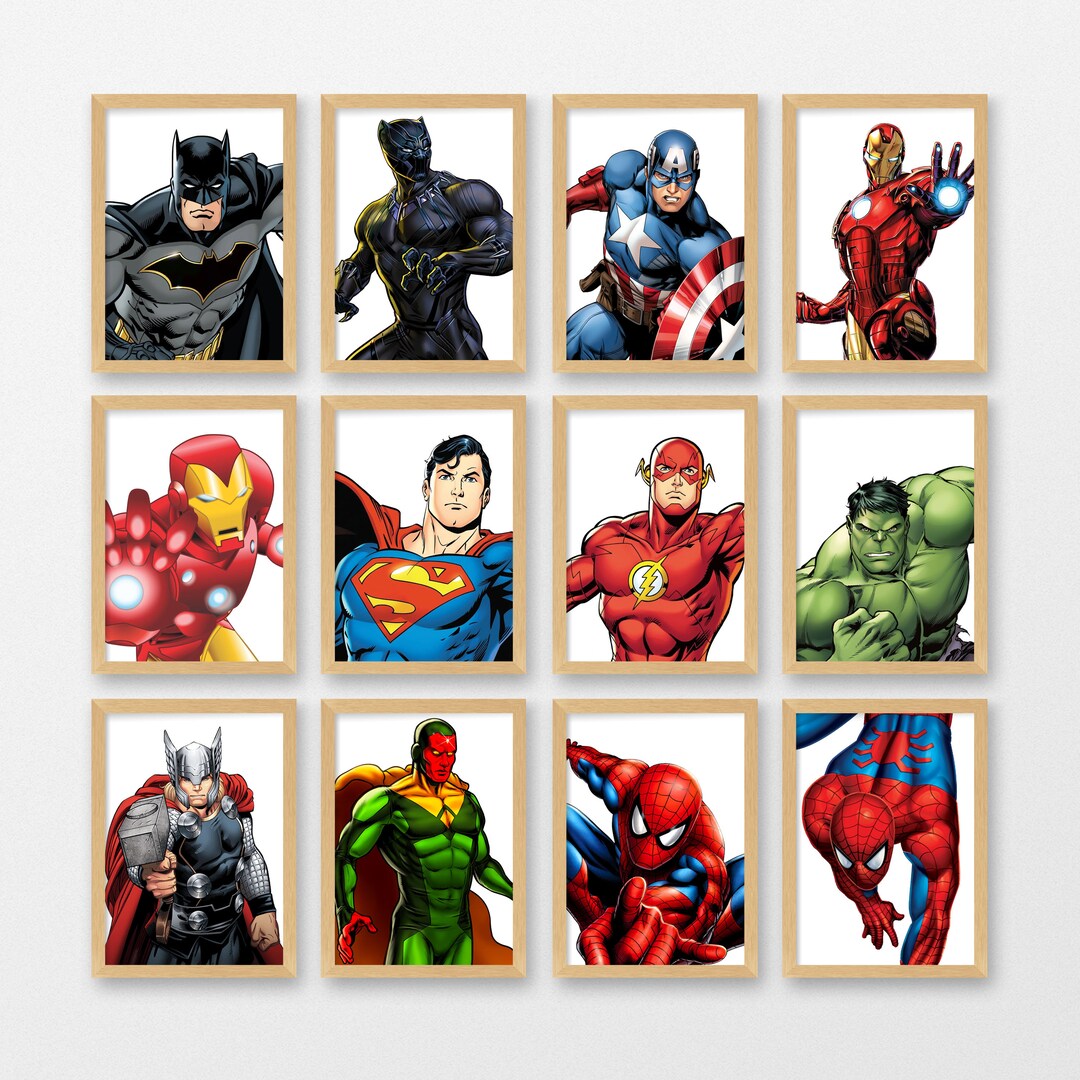 Avengers Nursery Print Captain America the Hulk Spiderman - Etsy
