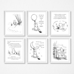 Stampa Winnie The Pooh Nursery, cornici non incluse.