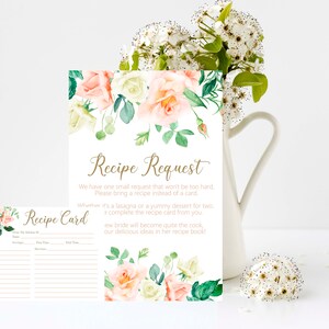 Cartão de solicitação de receita, cartão de receita, chá de panela, casamento, chá de cozinha, DOWNLOAD INSTANTÂNEO