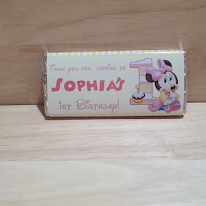 Minnie Mouse Chocolate bar wrapper, Candy Bar Wrapper,  Edit and Print your own wrapper