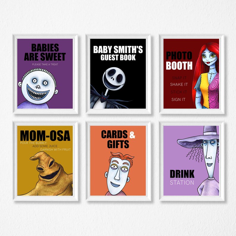 Nightmare Before Christmas Table 8x10 Signs, Birthday, Baby Shower