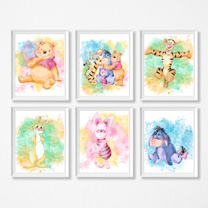 Stampa della cameretta Winnie The Pooh, cornici non incluse.