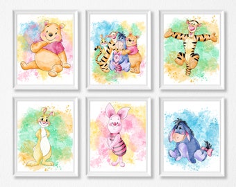 Winnie de Poeh kinderkamerprint, print je eigen print. DIRECT DOWNLOADEN