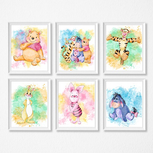 Winnie the Pooh Prints. 3 Print Set. Nursery Art. Nursery Etsy