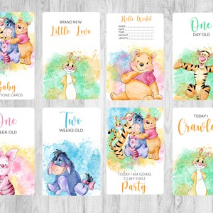 Baby Milestone Cards, 4x6 Cards, Winnie The Pooh, Print Your Own. VERKOOP!!!