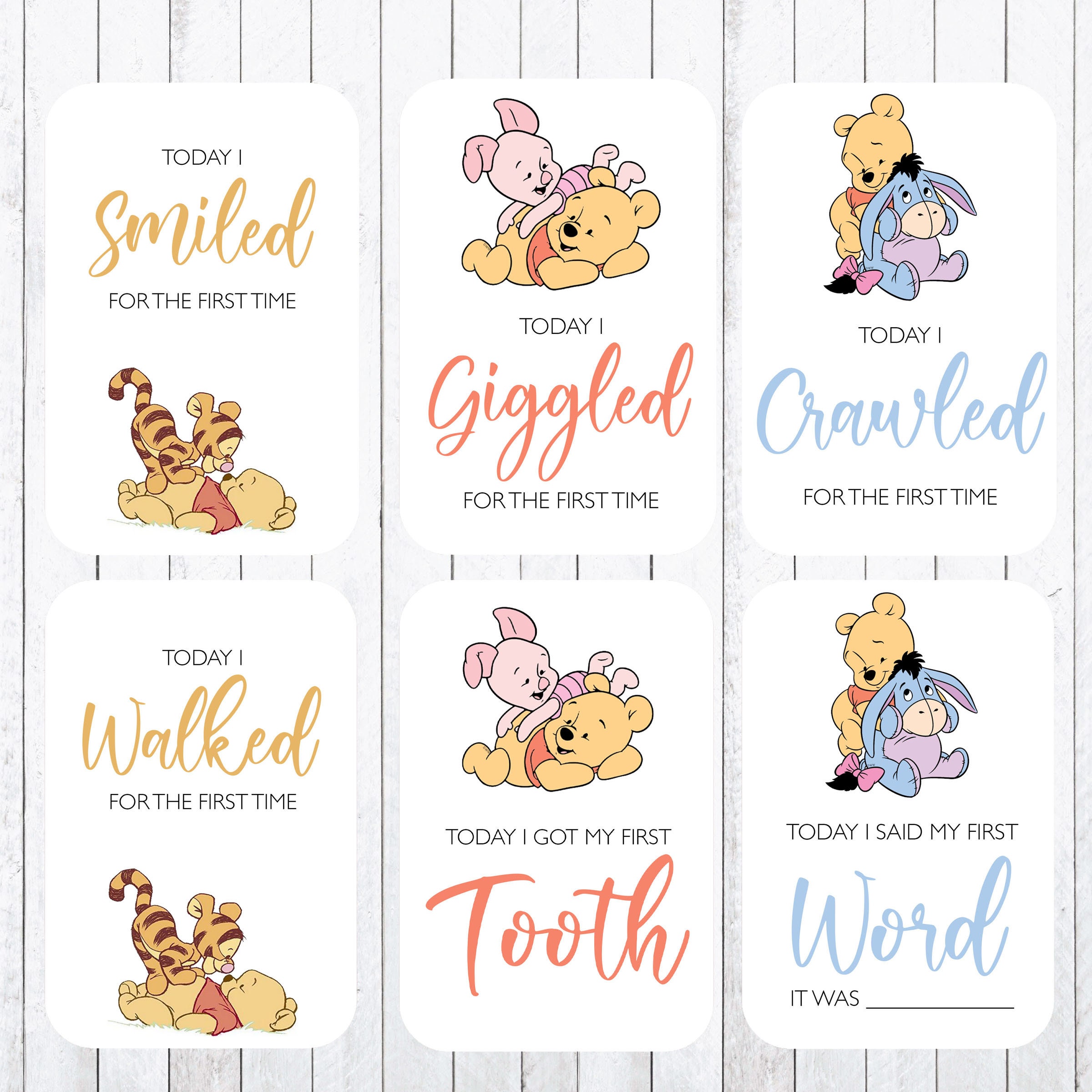Winnie the Pooh Baby Milestone Cards, Photo Props (digital Download) - Etsy
