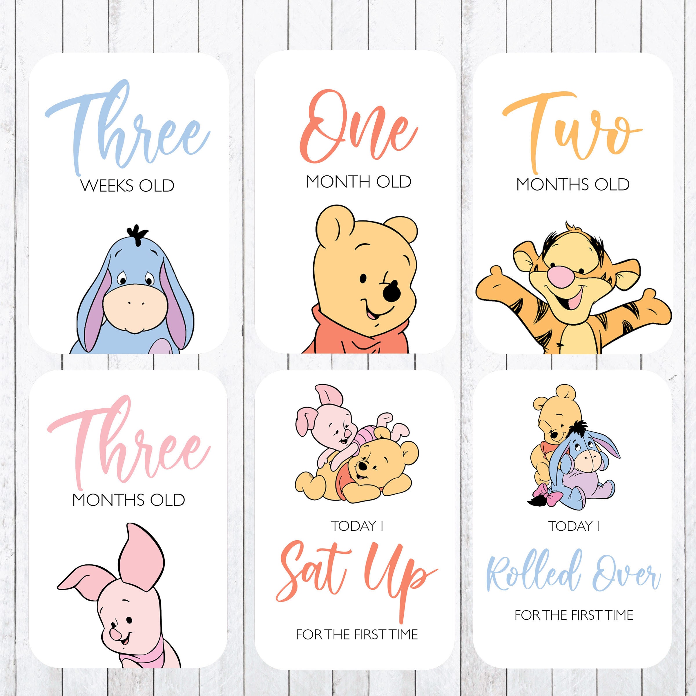 Winnie the Pooh Baby Milestone Cards, Photo Props (digital Download) - Etsy
