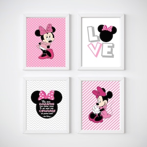 Minnie Mouse  Nursery Print, Dream for a Wish, Frames Not Included. Print your own, INSTANT DOWNLOAD