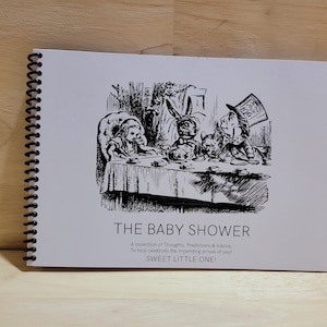 The Baby Shower, Guest Prediction book, Advice, Alice in Wonderland, Print your own book, INSTANT DOWNLOAD