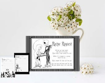 Receptverzoekkaart, receptenkaart, bruidsdouche, bruiloft, keukenthee, INSTANT DOWNLOAD